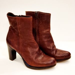 ZINDA Burgundy Heeled Booties (Size 39)